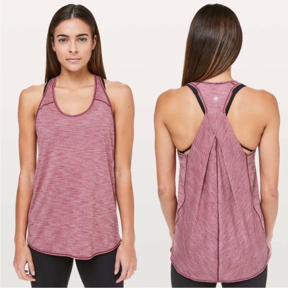 Lululemon Essential Racerback Tank Heathered Misty Merlot
